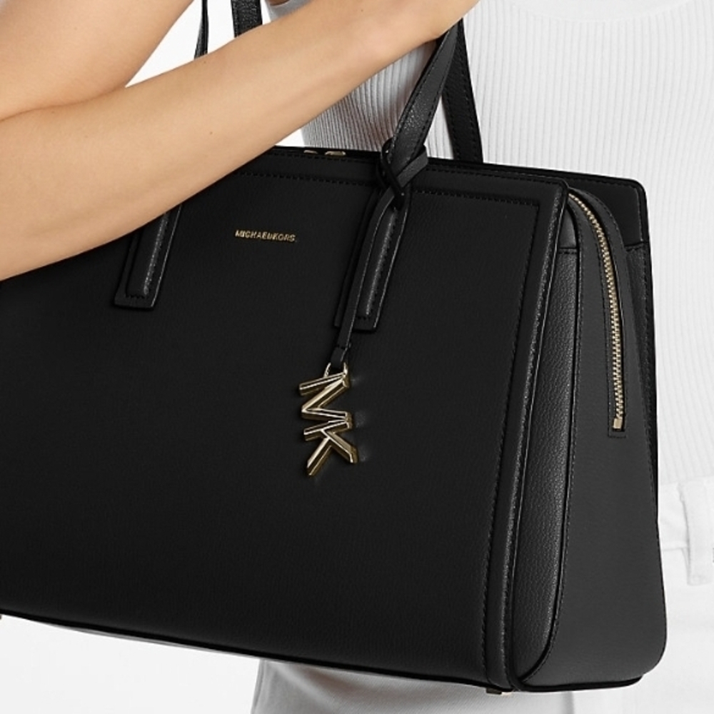 Michael Kors Black  Tote with Gold Accents